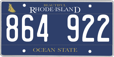 RI license plate 864922