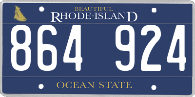 RI license plate 864924