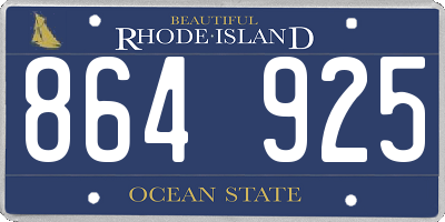RI license plate 864925