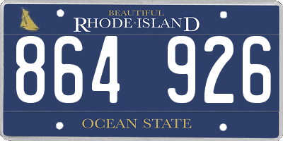 RI license plate 864926