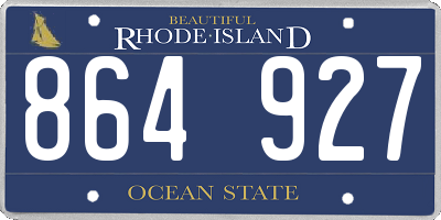 RI license plate 864927