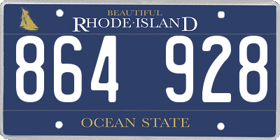 RI license plate 864928