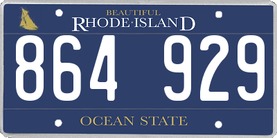 RI license plate 864929