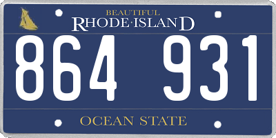 RI license plate 864931