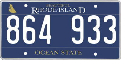 RI license plate 864933
