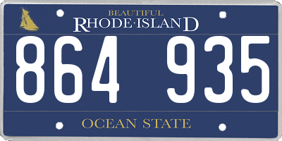 RI license plate 864935