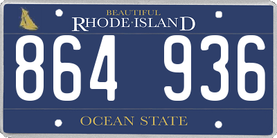RI license plate 864936