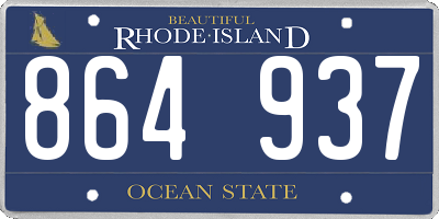 RI license plate 864937