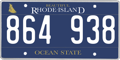 RI license plate 864938