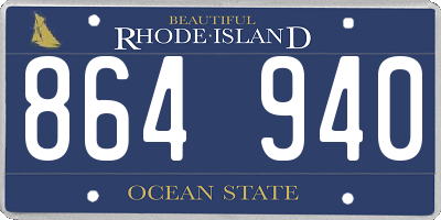 RI license plate 864940