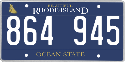 RI license plate 864945