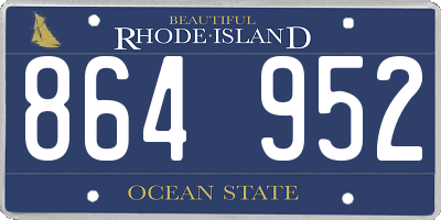 RI license plate 864952