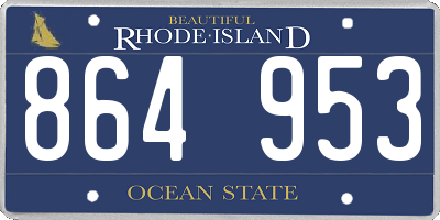 RI license plate 864953