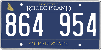 RI license plate 864954