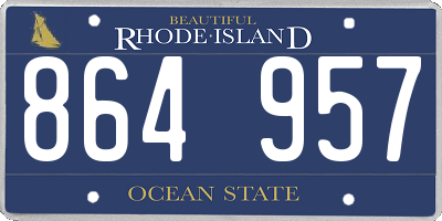 RI license plate 864957
