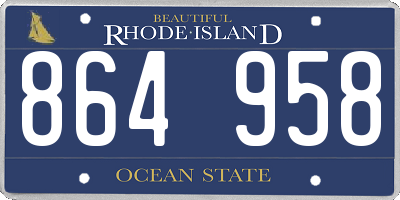 RI license plate 864958