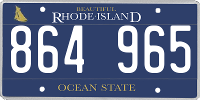 RI license plate 864965