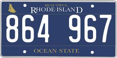 RI license plate 864967