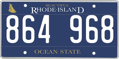 RI license plate 864968