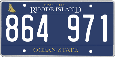 RI license plate 864971