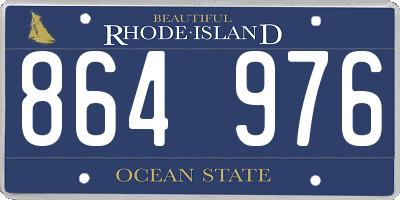 RI license plate 864976