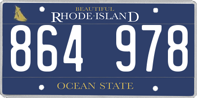 RI license plate 864978