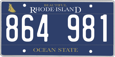 RI license plate 864981