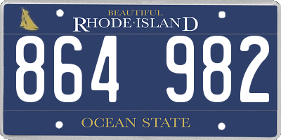 RI license plate 864982