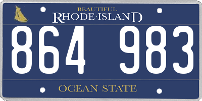 RI license plate 864983