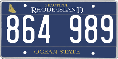 RI license plate 864989