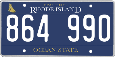 RI license plate 864990