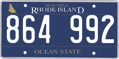 RI license plate 864992