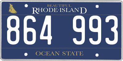 RI license plate 864993