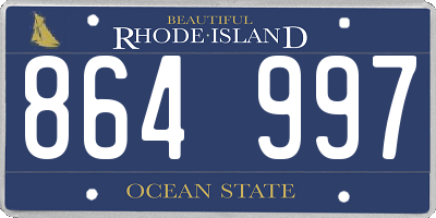 RI license plate 864997