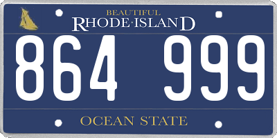 RI license plate 864999
