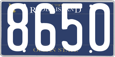 RI license plate 8650