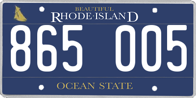 RI license plate 865005