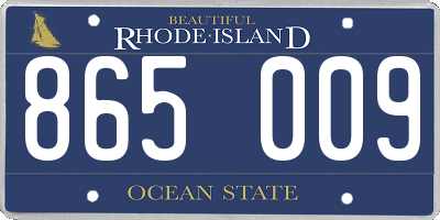 RI license plate 865009
