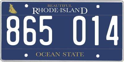 RI license plate 865014