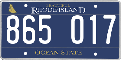 RI license plate 865017