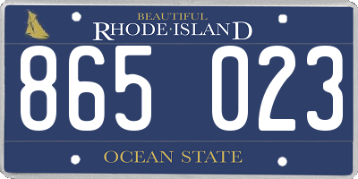RI license plate 865023