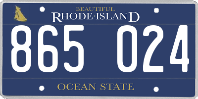 RI license plate 865024