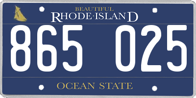 RI license plate 865025