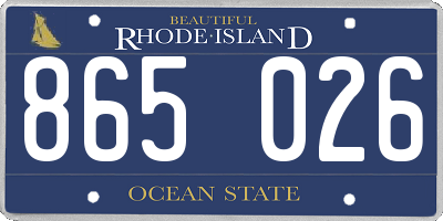 RI license plate 865026