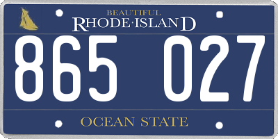 RI license plate 865027