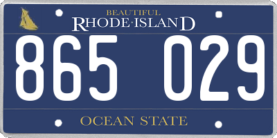 RI license plate 865029
