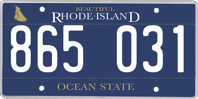 RI license plate 865031