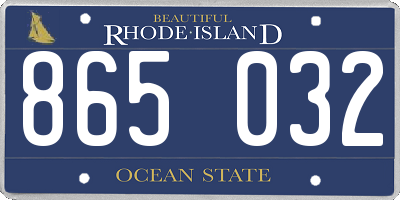 RI license plate 865032