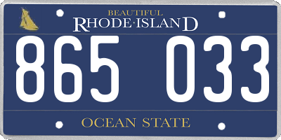 RI license plate 865033