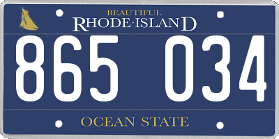 RI license plate 865034